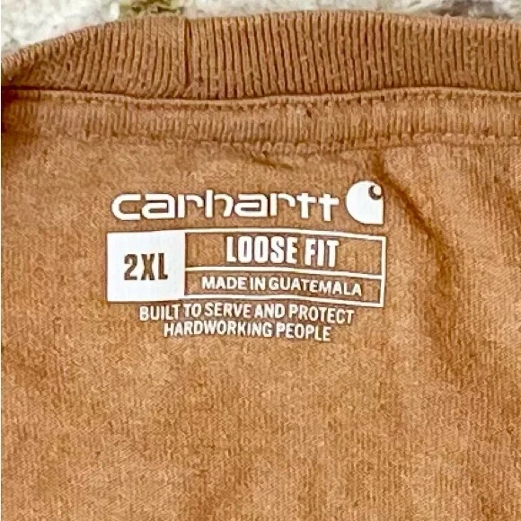 Carhartt K87 2XL Loose Fit Pocket T-Shirt – Brown Workwear Essential - Picture 3 of 7